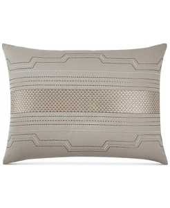 Hotel Collection Como Geometric Embroidered 100% Cotton Pillow Sham STANDARD Tau - Picture 1 of 1