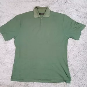 JHane Barnes Shirt Mens S Green Silk Blend Polo Golf Casual Active Textured - Picture 1 of 9