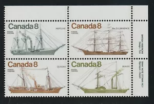 1975 Canada SC# 673aii UR - Coastal Vessels - HB Plate Block M-NH Lot # 2637 - Picture 1 of 1