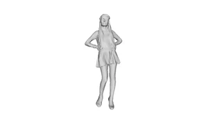 Printle U Femme 035 Slim Pretty Woman Long Hair Figure for Dioramas Train Sets - Picture 1 of 11