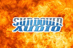 Sundown AUDIO Amp Subwoofer Stereo COMPETITION CAR Truck WINDOW STICKER DECAL - Bild 1 von 1