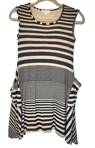 Luna Luna Copenhagen Striped Sleeves Asymmetrical Pockets Tunic/Dress Size 12 - Picture 1 of 9