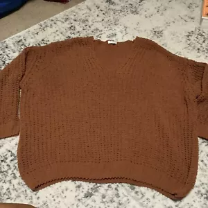 ANDREE' By UNIT Rust Color Knittted Sweater Chunky relax fit top Sz 1X - Picture 1 of 7