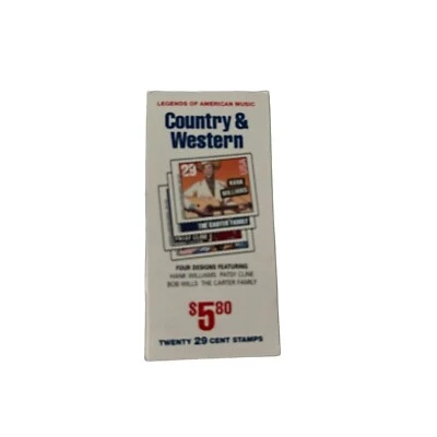 USPS BK210 Legends American Music Country & Western Four Designs 29 Cent Stamp - Image 1 of 2