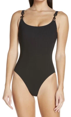 Maiô TORY BURCH CLIP TANK PEÇA ÚNICA PRETO TAMANHO L $218 - Imagem 1 de 4