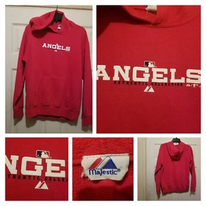 Anaheim Angels Hoodie Mens Small Red MLB Baseball Sweater Los Angeles Angels - Picture 1 of 14
