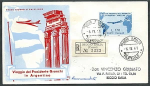 1961 ITALIA FDC RE.RU. GRONCHI 170 LIRE TIMBRO DI ARRIVO - KI16 - Picture 1 of 1