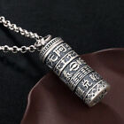 925 Sterling Silver Cylindrical Box Buddhism Om Mani Padme Hum Pendant A2863
