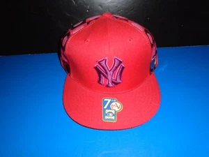 New York Yankees American Needle Red Polka Dots Fitted 7 1/2 Hat NEW - Picture 1 of 4