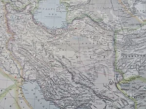 Persia Iran Afghanistan Persian Gulf 1883 Lett's detailed large uncommon map - Picture 1 of 4