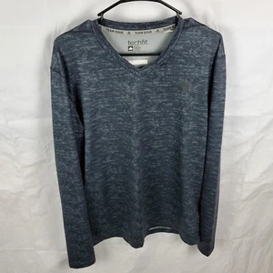 Adidas Shirt Mens Large Dark Gray Team Issue Techfit Fitted T-Shirt Athletic Tee - Picture 1 of 8