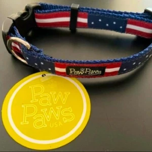 Collar de perro "bandera" duradero marca PAW PAWS rojo blanco y azul S, M, L patriótico de EE. UU. - Imagen 1 de 5