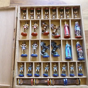 Wikinger Schachfiguren aus Zinn handbemalt - Bild 1 von 9