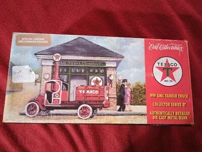 2000 ERTL 1919 GMC Tanker Truck Bank "TEXACO" CHROME EDITION 1/28th Scale NIB - Image 1 of 4