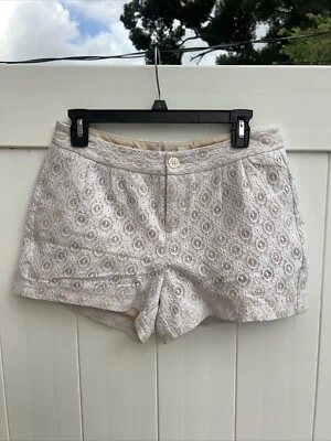 Pantalones Cortos Para Mujer LC LAUREN CONRAD Encaje Superpuesto Floral Marfil Talla 6 Foto 1 de 4