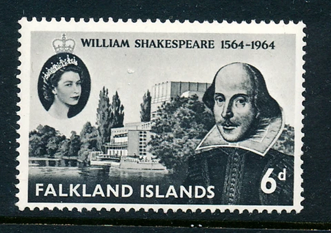 FALKLAND ISLANDS 1964 400th BIRTH ANNIVERSARY OF WILLIAM SHAKESPEARE SG214  MNH Cover