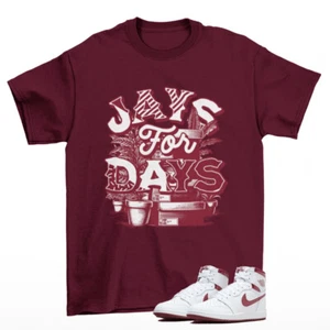 Stacked Shirt Maroon to Match Jordan 1 High 85 Metallic Burgundy BQ4422-161 - Picture 1 of 2