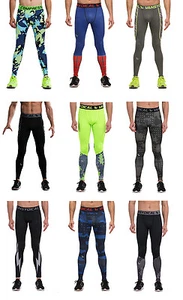 Mens Compression Leggin Workout Training Leggings Running Gym Thermal Base Layer - Picture 1 of 69