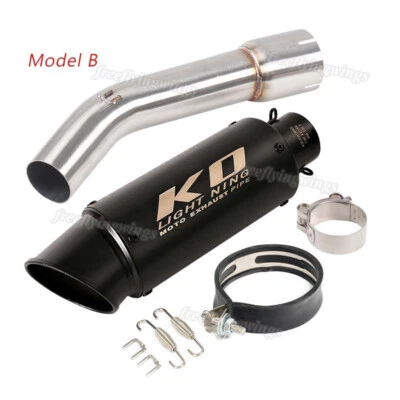For Yamaha FZ1 2006-2015 Exhaust Muffler Mid Pipe Slip On 2" Black End Pipe 51mm - Image 1 of 4