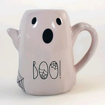 Rae Dunn Ghost Pale Pink Inside & Outside "Boo!" Coffee Tea Mug 20 oz  - Image 1 of 4