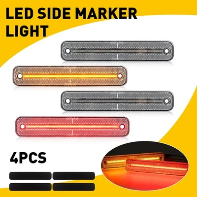 Fits F-Series Ford Truck 73-79 Bronco Van Clear LED Front+Rear Side Marker Light - Image 1 of 4