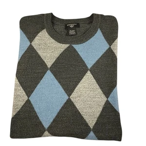 Maglione girocollo Dockers uomo XXL Argyle grigio blu maglia diamantata pullover - Foto 1 di 4