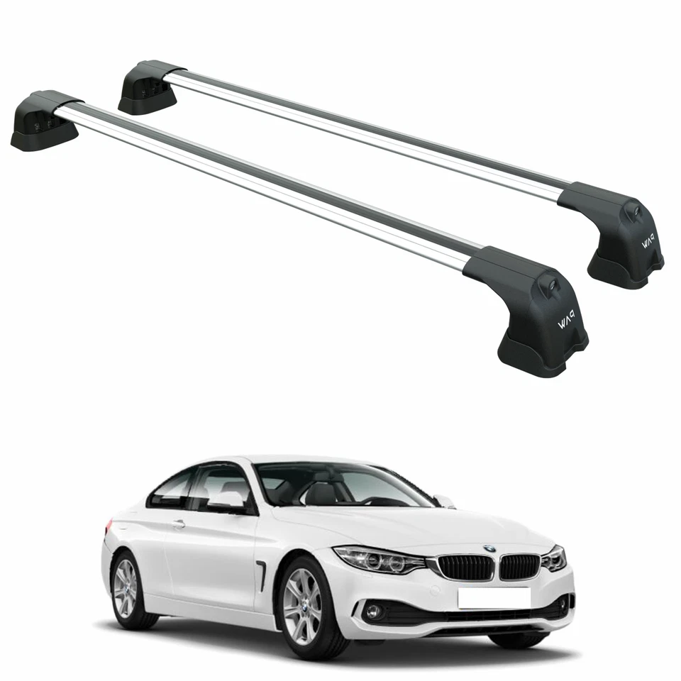 For Bmw 4 Series Coupe (F32) 2013-2020 Roof Rack Cross Bars Fix Point, Silver - Image 1 of 4
