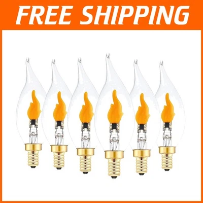 Realistic Flickering LED Bulbs, E12 Candelabra Base, 6 Pack - Image 1 of 4
