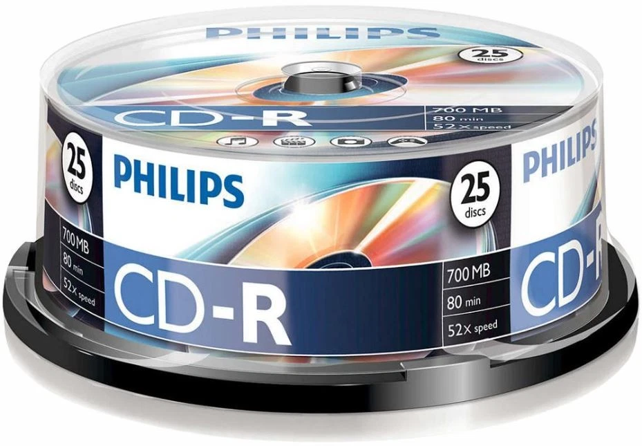 PHILIPS - 52x Speed CD-R Blank CDs - Spindle 25 Pack - Image 1 of 1