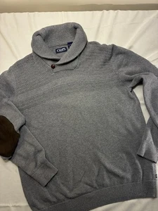 Vintage Chaps Ralph Lauren Herren 2XL Pullover Sweater Ellenbogen Patch Strick Einknopf - Bild 1 von 9