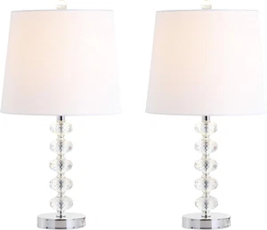 JYL5038A-SET2 Set of 2 Table Lamps Kevin 22" Glass/Metal LED Table Lamp Contempo - Picture 1 of 6