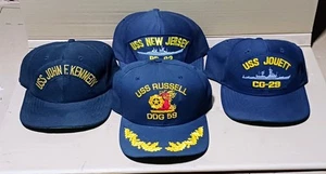 Set of Four U S. Navy Military Ships Hats Ballcaps Adjustable - Picture 1 of 6