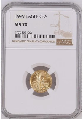 Gold EAGLE 1999 G$5 - NGC MS 70 (Top Pop) Foto 1 de 4