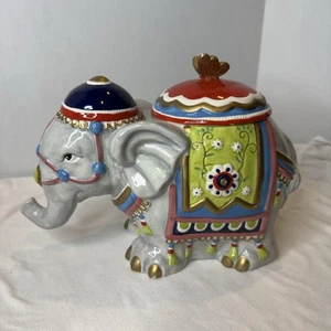 Neiman Marcus YuYu Creative Home Ceramic Indian Elephant Cookie Jar - Picture 1 of 9