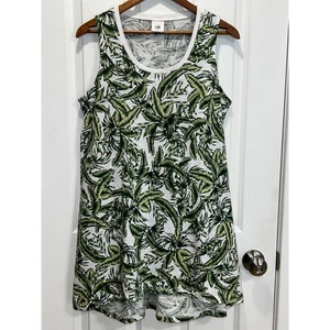 Camiseta sin mangas con estampado de hojas tropicales blanca verde Cabi para mujer talla S - Imagen 1 de 7