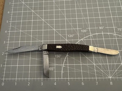 IMPERIAL Ireland Brown Jigged Delrin Handle 3Blade Clip/Spey/Sheepsfoot Stockman - Image 1 of 4