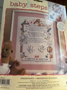Leisure Arts Baby Steps Fingerprints Counted Cross Stitch #113601 NOS - Picture 1 of 8
