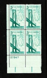 1964 U.S Commem 5c VERRAZANO NARROWS Plt #Blk of 4 Sc#1258 M/NH/OG/Pristine - Picture 1 of 1