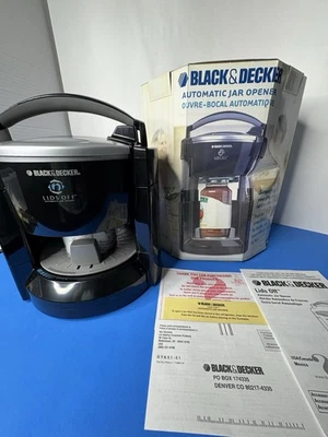 Abridor de tarros automático Black & Decker tapas JW200 negro ¡¡NUEVO EN CAJA!! Box Wear Foto 1 de 4