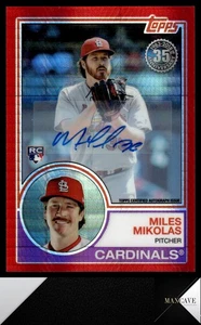 2018 Topps Update #148 Miles Mikolas Auto Silver Pack Red Refractor #/5 - Picture 1 of 2