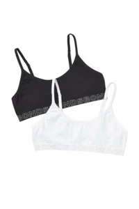Bonds Girls 2 Pack Crop Top Wirefree Bra Bralette size 8 10 colour White Black - Picture 1 of 2