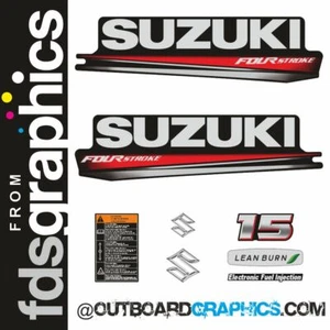 Suzuki DF15 15hp four stroke (2019) outboard engine decals/sticker kit - Picture 1 of 1