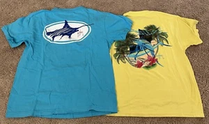 Lot Of 2 Girls Clothes Guy Harvey Shirts W/ Tropical Designs On Front & Back EUC - Picture 1 of 11