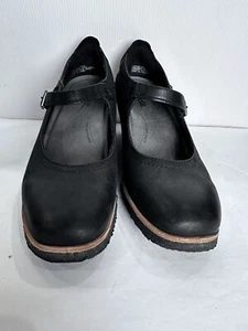Earth Ballet Flats Platform Leather Black Hook And Loop Boden 9B - Picture 1 of 24