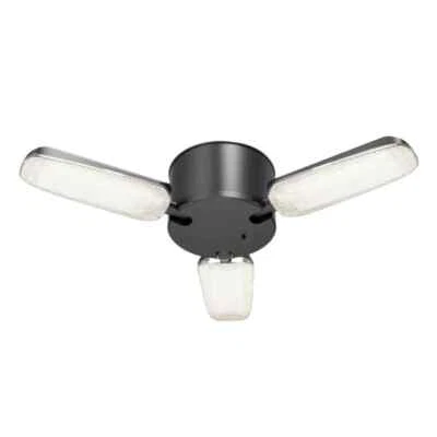 Luz LED comercial eléctrica 8000 lúmenes negra utilitaria garaje tienda con control remoto Foto 1 de 4