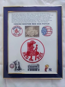 Boston Red Sox selten 1950er-1960er Ära Patch einzigartig gerahmt super - Bild 1 von 6