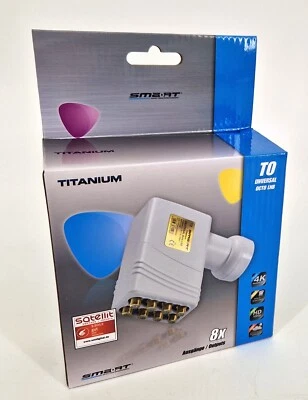 Smart Titanium Universal Octo LNB 20.0011 Acht Ausgänge UHD HDTV HD 4K vergoldet - Bild 1 von 4