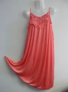 FLORAL LACE SILKY SLEEVELESS WOMEN NIGHTGOWN SLEEPWEAR VERY SOFT - Picture 1 of 33