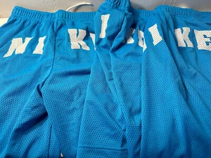 3 New Nike Girl's Basketball Athletic Shorts Blue Lined Mesh Style 273782 Size S - Picture 1 of 3