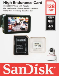 SanDisk 128GB High Endurance Card microSDXC Card with Adapter - Photo 1 sur 2